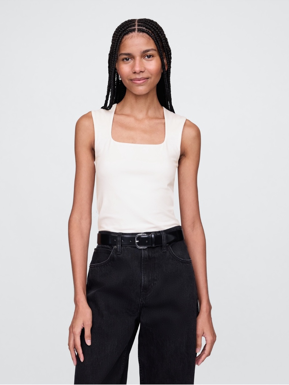 GAP close knit jersey Square-Neck Tank Top